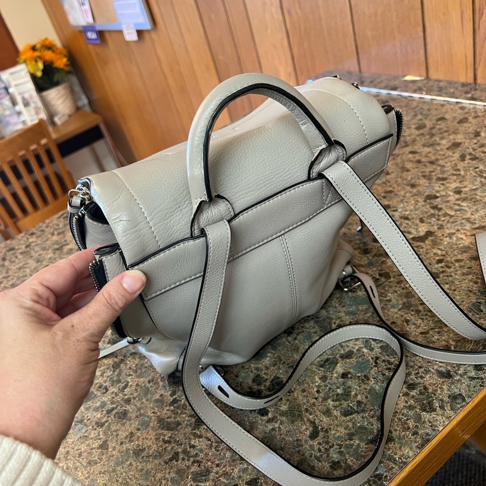 Lodis Light Gray/Cream Leather Backpack - Picture 7 of 11